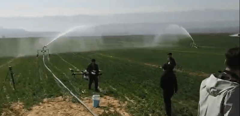 Reel Irrigator working at government demonstration field